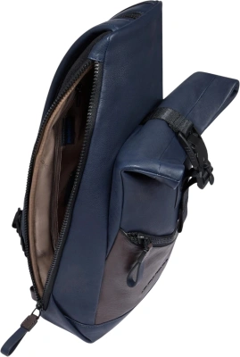 Рюкзак слинг Piquadro Harper CA6784AP/BLUTM синий/коричневый натур.кожа