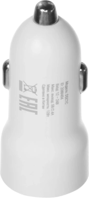 Автомобильное зар./устр. Digma DGC1С 12W 2.4A 2xUSB белый (DGC1C2LX22WH)