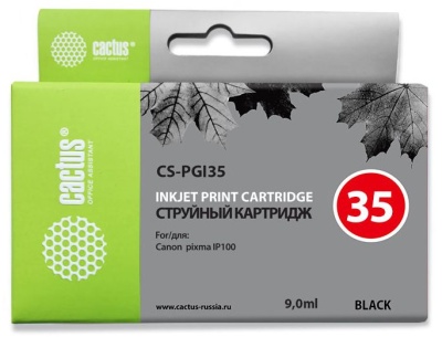 Картридж струйный Cactus CS-PGI35 черный (9мл) для Canon Pixma IP100 с чипом