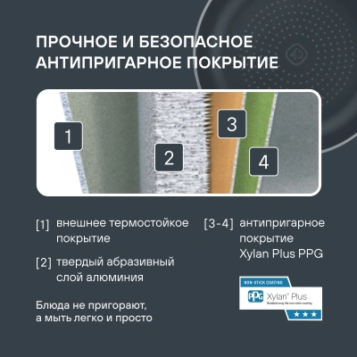 Сотейник Rondell Pacific Grey RDA-1907 4.1л. d=28см (с крышкой) графитовый