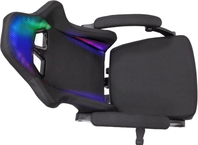 Кресло игровое Knight Wolf RGB черный с подголов. крестов. пластик пластик черный