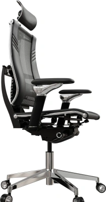 Кресло руководителя эргономичное Метта Yoga Spine Triumph B2 (Черный CC.50.15.13A) черный сиденье черный сет./экокожа с подголов. крестов.5-луч. металл хром