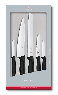 Набор ножей кухон. Victorinox Swiss Classic 6.7133.5G компл.:5предм. черный подар.коробка
