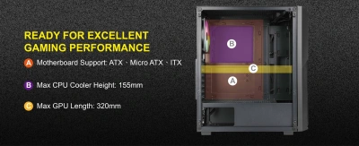 Корпус Azza Fighter черный без БП ATX 4x120mm 2x140mm 2xUSB2.0 1xUSB3.0 audio bott PSU