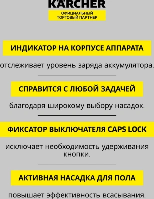 Пылесос ручной Karcher VC 6 Cordless ourFamily 250Вт белый/серый
