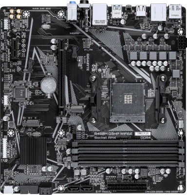 Материнская плата Gigabyte B450M D3HP WF6E Soc-AM4 AMD B450 4xDDR4 mATX AC`97 8ch(7.1) GbLAN RAID+HDMI+DP