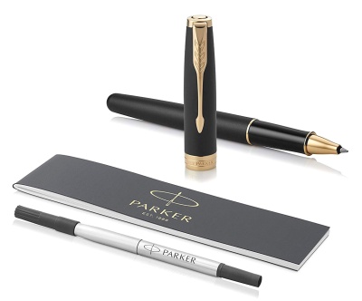 Ручка роллер Parker Sonnet Core T528 (1931518) Matte Black GT F черн. черн. подар.кор.