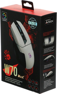Мышь A4Tech Bloody W70 Max белый/черный оптическая 10000dpi USB 10but (W70 MAX (PANDA WHITE))