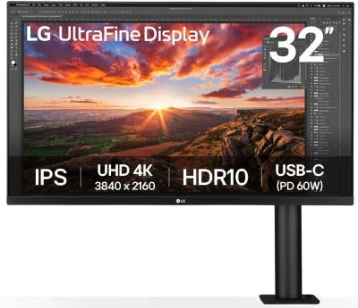 Монитор LG 31.5" UltraFine 32UN880K-B черный IPS LED 16:9 HDMI M/M матовая HAS Piv 1000:1 380cd 178гр/178гр 3840x2160 60Hz DP 4K USB 10.3кг