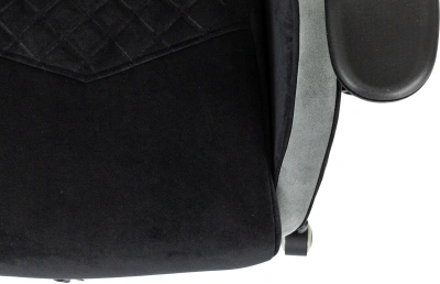 Кресло игровое Knight Regal Fabric черный/серый искусственная замша с подголов. крестов. металл