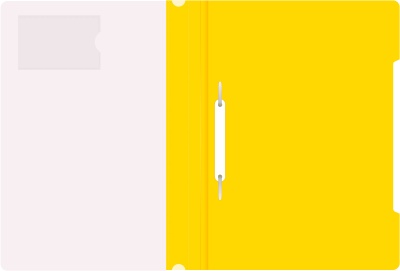 Папка-скоросшиватель Бюрократ -PS-V20YEL A4 прозрач.верх.лист карм.для визит. пластик желтый 0.12/0.16