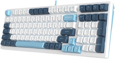 Клавиатура A4Tech FS300 механическая белый/синий USB for gamer LED (FS300 PANDA SNOWBOARDING) кабель 1.8м
