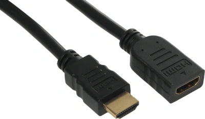 Кабель-удлинитель аудио-видео Buro HDMI (m)/HDMI (f) 1.5м. позолоч.конт. черный (BU-HDMI2.0-EXTND-1.5M)