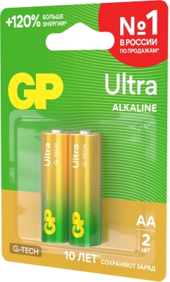 Батарея GP Ultra Alkaline 15AUA21-2CRSBC2 AA (2шт)