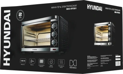 Мини-печь Hyundai MIO-HY091 20л. 1380Вт черный