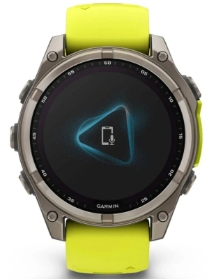 Смарт-часы Garmin Fenix 8 Solar 51мм 1.4" MIP корп.серебристый рем.желтый (010-02907-21)
