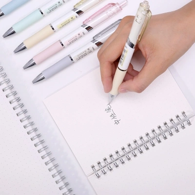 Ручка гелев. автоматическая Deli S11 ассорти d=0.5мм черн. черн. резин. манжета