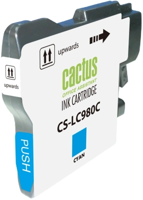 Картридж струйный Cactus CS-LC980C голубой (16мл) для Brother DCP-145C/165C/MFC-250C/290C с чипом