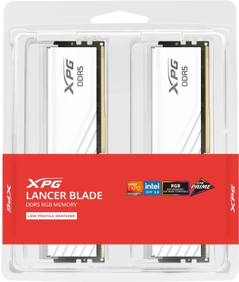 Память DDR5 2x16GB 6400MHz A-Data AX5U6400C3216G-DTLABRWH XPG Lancer Blade RGB RTL Gaming PC5-51200 CL32 DIMM UDIMM ECC 288-pin 1.4В kit dual rank с радиатором Ret