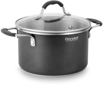 Кастрюля Rondell Stern RDS-010 3.9л. d=20см (с крышкой) т.серый