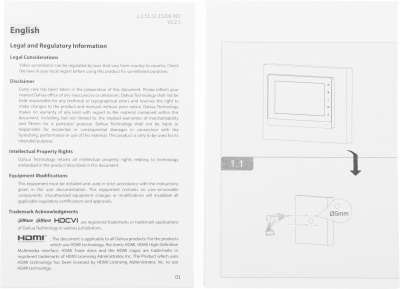 Видеодомофон Dahua DHI-VTH1550CH-S2 белый