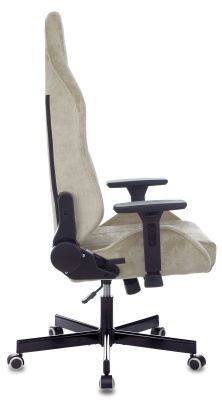 Кресло игровое Knight N1 Fabric бежевый Light-21 с подголов. крестов. металл