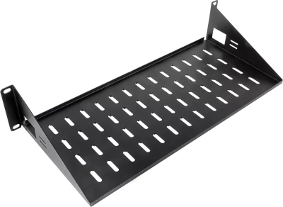 Полка стационарная ЦМО МС-20-9005 2U нагр.:15кг. 19" 200мм черный (упак.:1шт)