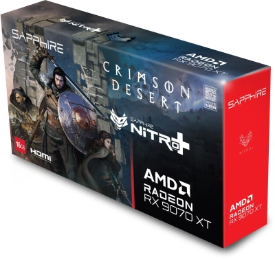 Видеокарта Sapphire PCI-E 5.0 11348-10-20G NITRO+AMD RADEON RX 9070 XT 16GB CRIMSON DESERT EDITION GAMING OC LITE AMD Radeon RX 9070XT 16Gb 256bit GDDR6 2520/20000 HDMIx2 DPx2 HDCP Ret