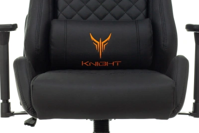 Кресло игровое Knight Armor черный ромбик экокожа с подголов. крестов. металл