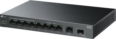 Коммутатор TP-Link LS1210GP (L2) 9x1Гбит/с 1SFP 8PoE 61W неуправляемый