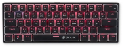 Клавиатура Оклик K763W механическая черный USB беспроводная BT/Radio Multimedia for gamer LED (1920548) кабель 1.5м