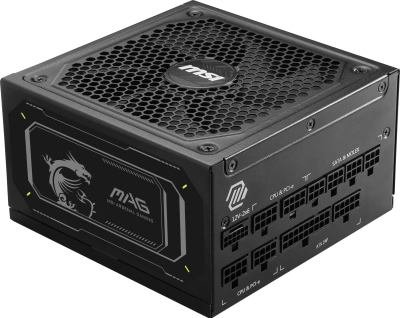 Блок питания MSI ATX 1000W MAG A1000GL PCIE5 80+ gold (20+4pin) APFC 135mm fan 15xSATA Cab Manag RTL