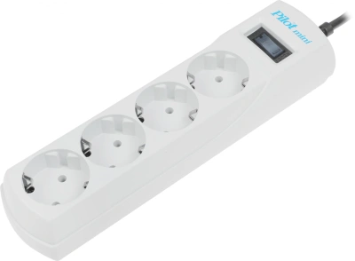Сетевой фильтр Pilot mini 3м (4 розетки) белый (коробка)