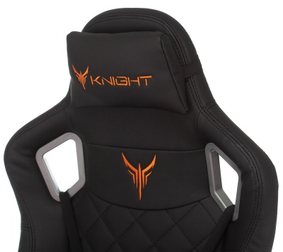 Кресло игровое Knight TITAN черный ромбик экокожа с подголов. крестов. металл