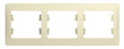 Рамка Schneider Electric Glossa GSL000203 накладная 3x горизонтальный монтаж пластик бежевый