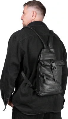 Рюкзак слинг Piquadro Harper CA6784AP/N черный натур.кожа