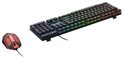 Клавиатура + мышь Оклик 400GMK клав:черный мышь:черный USB LED (1546779)
