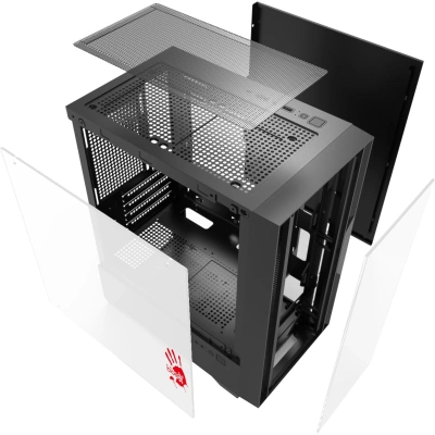 Корпус Bloody CC-123 черный без БП mATX 8x120mm 2xUSB2.0 1xUSB3.0 audio bott PSU