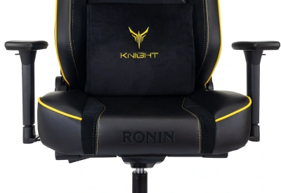 Кресло игровое Knight Ronin черный искусственная замша с подголов. крестов. металл