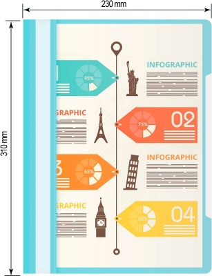 Папка-скоросшиватель Бюрократ Пастель -PSLPAST/BLUE A4 прозрач.верх.лист пластик голубой 0.14/0.18