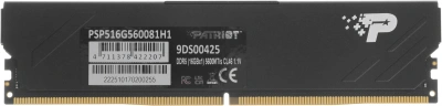 Память DDR5 16GB 5600MHz Patriot PSP516G560081H1 Signature Premium RTL PC5-44800 CL46 DIMM UDIMM 288-pin 1.1В single rank с радиатором Ret