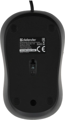 Мышь Defender Patch MS-759 черный оптическая 1000dpi USB для ноутбука 2but (52759)