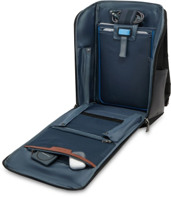 Рюкзак мужской Piquadro Oberon CA7278W150/BLUS темно-синий нейлон/натур.кожа