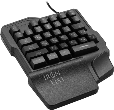 Игровой блок Оклик 701G IRON FIST черный USB for gamer LED (подставка для запястий) (1196590) кабель 1.8м