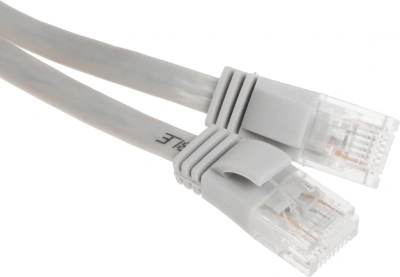 Патч-корд Buro Flat 10Гбит/с 4 пары cat.5E Cu molded 1м серый RJ-45 (m)-RJ-45 (m) (BU-5E-FLAT-1M-G)