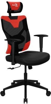 Кресло игровое Aerocool Guardian черный/красный сиденье черный экокожа/сетка с подголов. крестов. нейлон