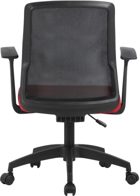 Кресло Cactus CS-MC222-BKRD черный сиденье темно-красный сетка/ткань низк.спин. крестов. пластик пластик черный