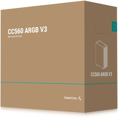 Корпус Deepcool CC560 ARGB V3 черный без БП ATX 2x120mm 4x140mm 1xUSB3.0 audio bott PSU