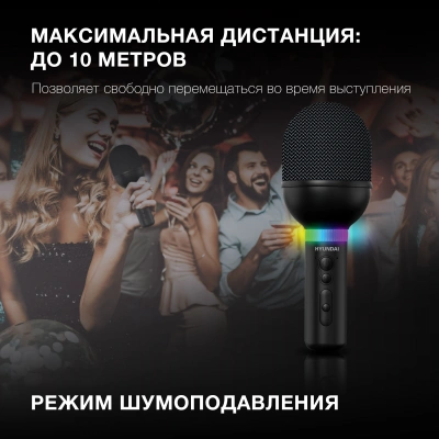 Микрофон беспроводной Hyundai H-MIC101 черный