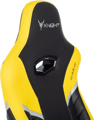 Кресло игровое Knight Thunder 5X черный/желтый экокожа крестов. металл